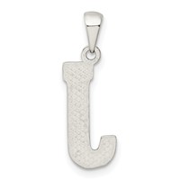 Sterling Silver Rhodium-plated Letter J Initial Pendant view 4