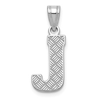 Sterling Silver Rhodium-plated Letter J Initial Pendant view 1