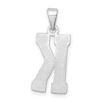 Sterling Silver Rhodium-plated Letter K Initial Pendant view 4