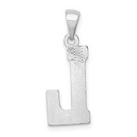 Sterling Silver Rhodium-plated Letter L Initial Pendant view 4