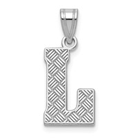 Sterling Silver Rhodium-plated Letter L Initial Pendant view 1
