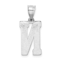 Sterling Silver Rhodium-plated Letter N Initial Pendant view 4