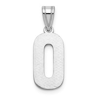 Sterling Silver Rhodium-plated Letter O Initial Pendant view 4