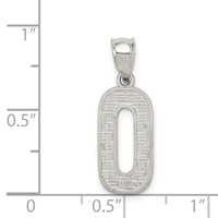 Sterling Silver Rhodium-plated Letter O Initial Pendant view 3