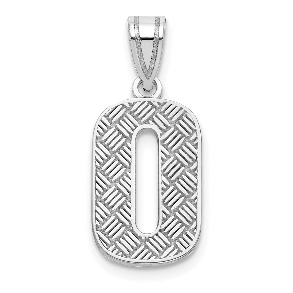 Sterling Silver Rhodium-plated Letter O Initial Pendant