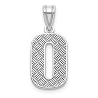 Sterling Silver Rhodium-plated Letter O Initial Pendant view 1