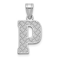 Sterling Silver Rhodium-plated Letter P Initial Pendant view 1