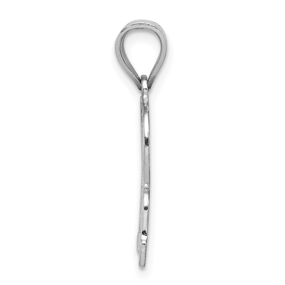 Sterling Silver Rhodium-plated Letter R Initial Pendant (QC2762R)