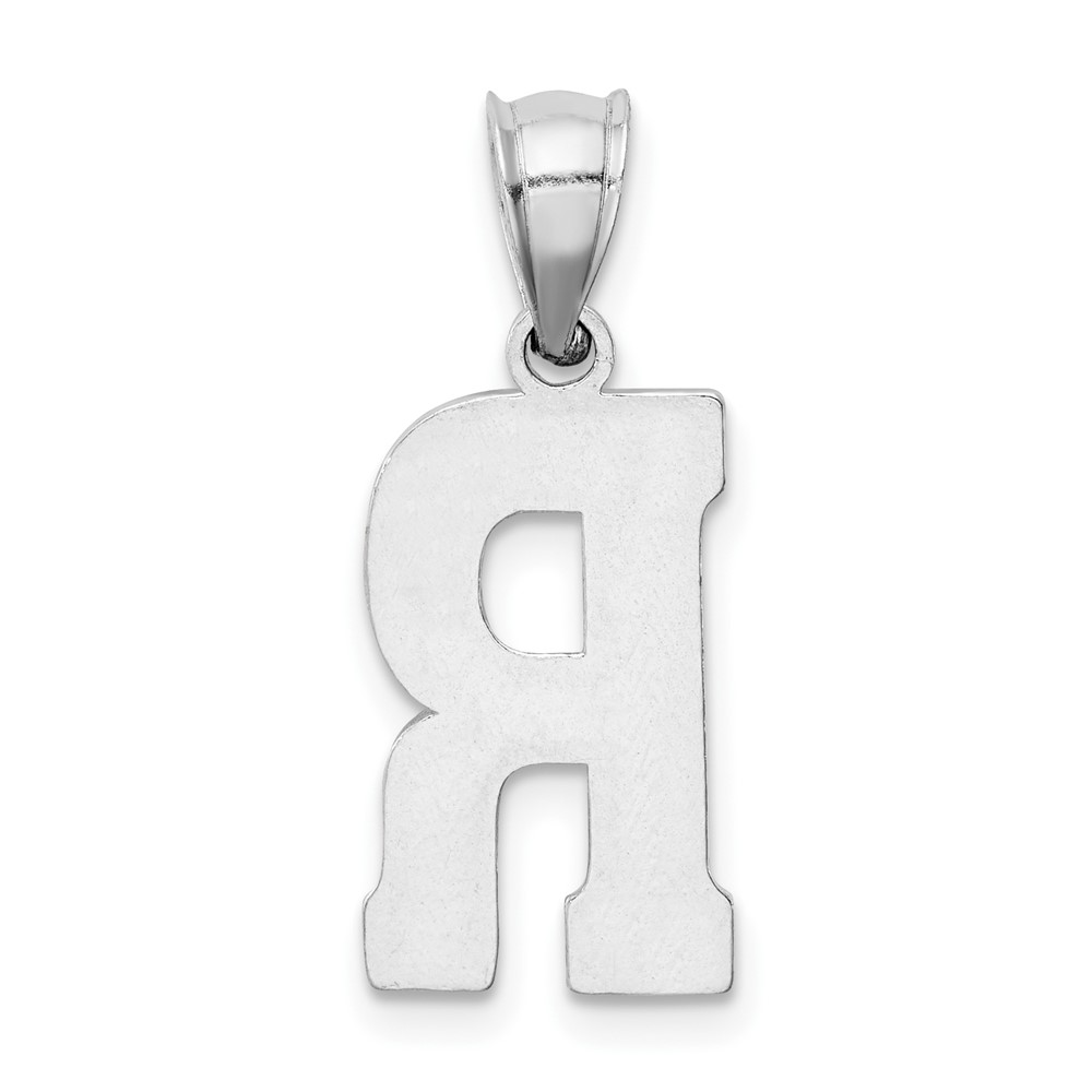 Sterling Silver Rhodium-plated Letter R Initial Pendant (QC2762R)