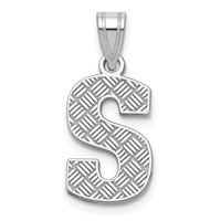 Sterling Silver Rhodium-plated Letter S Initial Pendant view 1