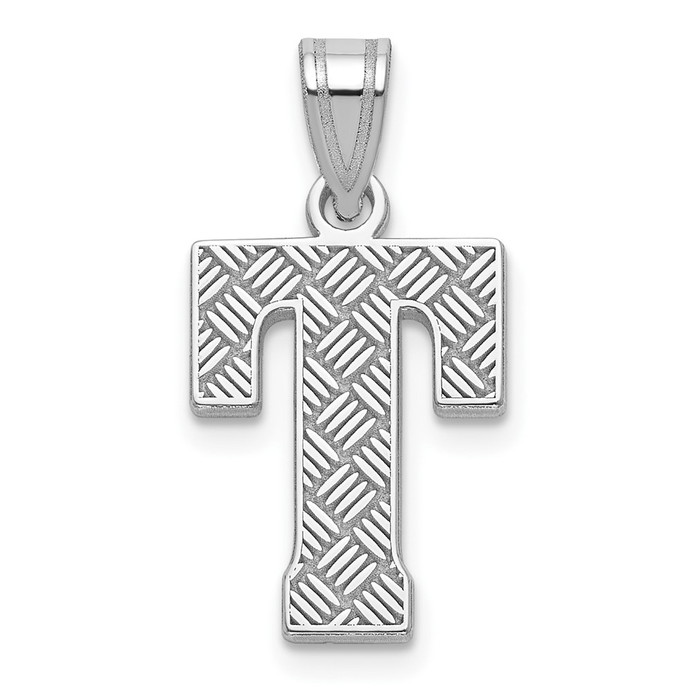Sterling Silver Rhodium-plated Letter T Initial Pendant
