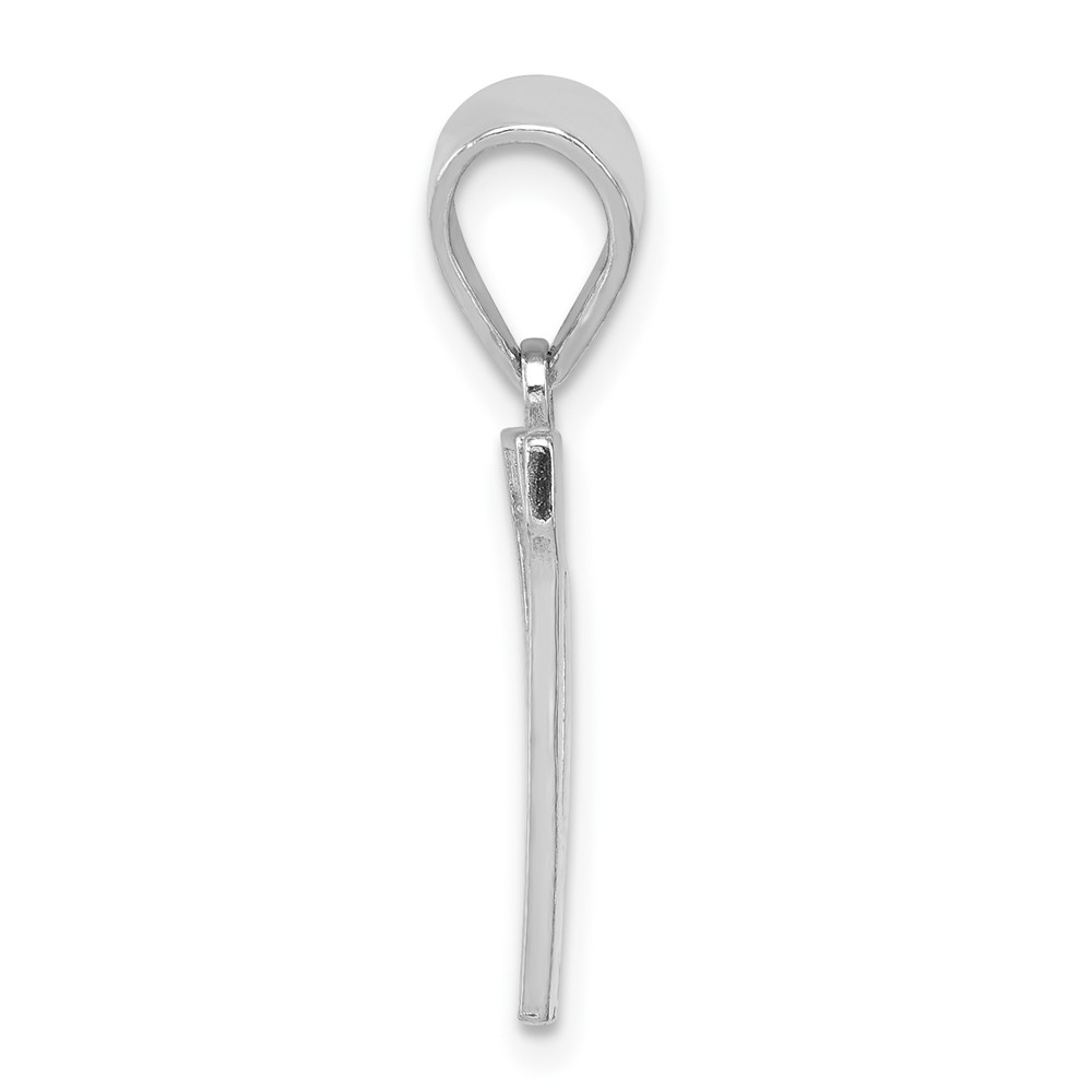 Sterling Silver Rhodium-plated Letter W Initial Pendant (QC2762W)