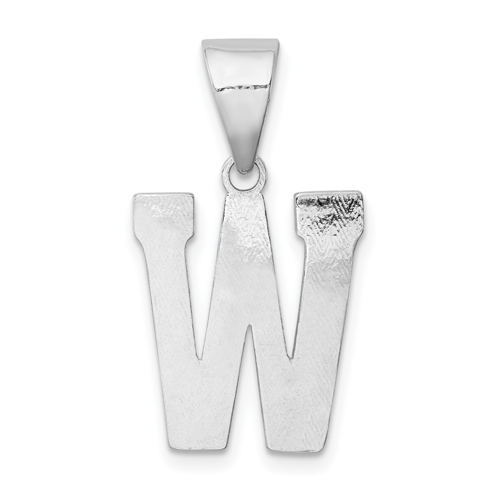 Sterling Silver Rhodium-plated Letter W Initial Pendant (QC2762W)