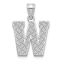 Sterling Silver Rhodium-plated Letter W Initial Pendant view 1