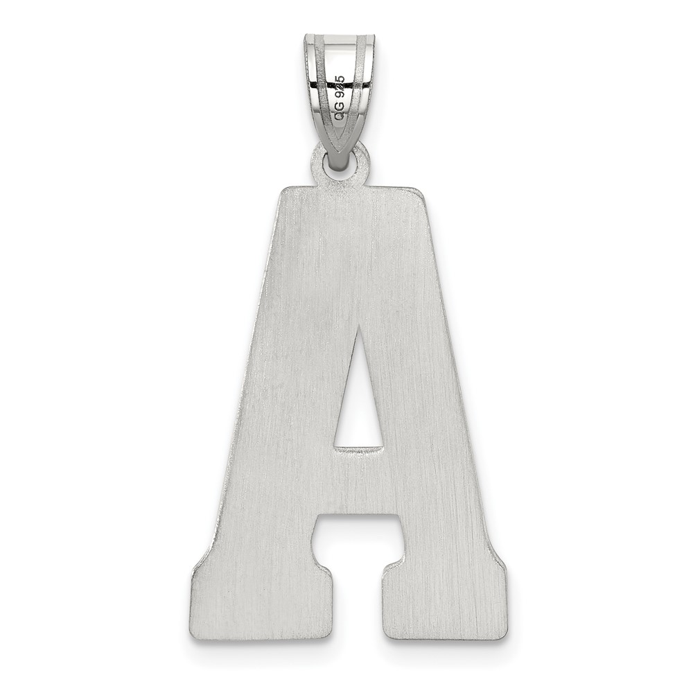 Sterling Silver Rhodium-plated Letter A Initial Pendant (QC2766A)
