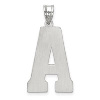 Sterling Silver Rhodium-plated Letter a Initial Pendant view 4
