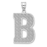 Sterling Silver Rhodium-plated Letter B Initial Pendant view 1