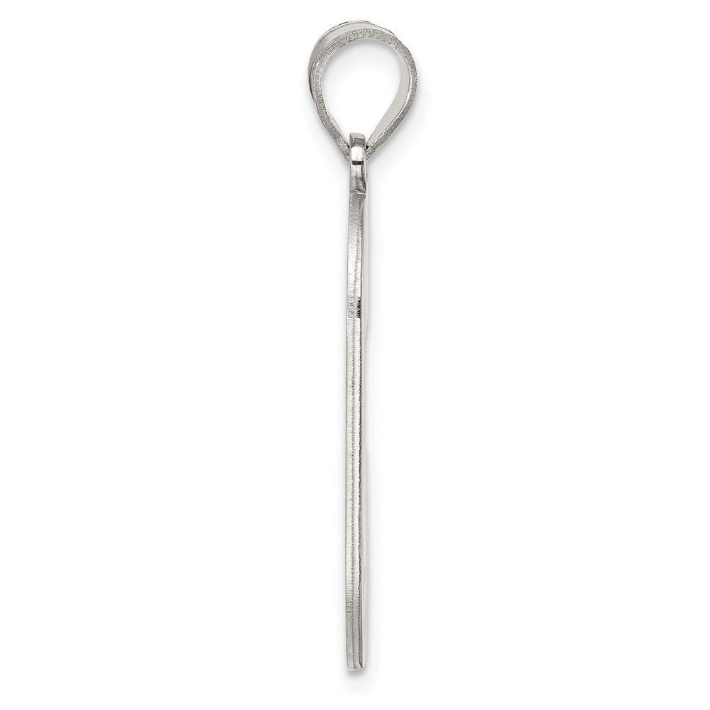 Sterling Silver Rhodium-plated Letter C Initial Pendant (QC2766C)