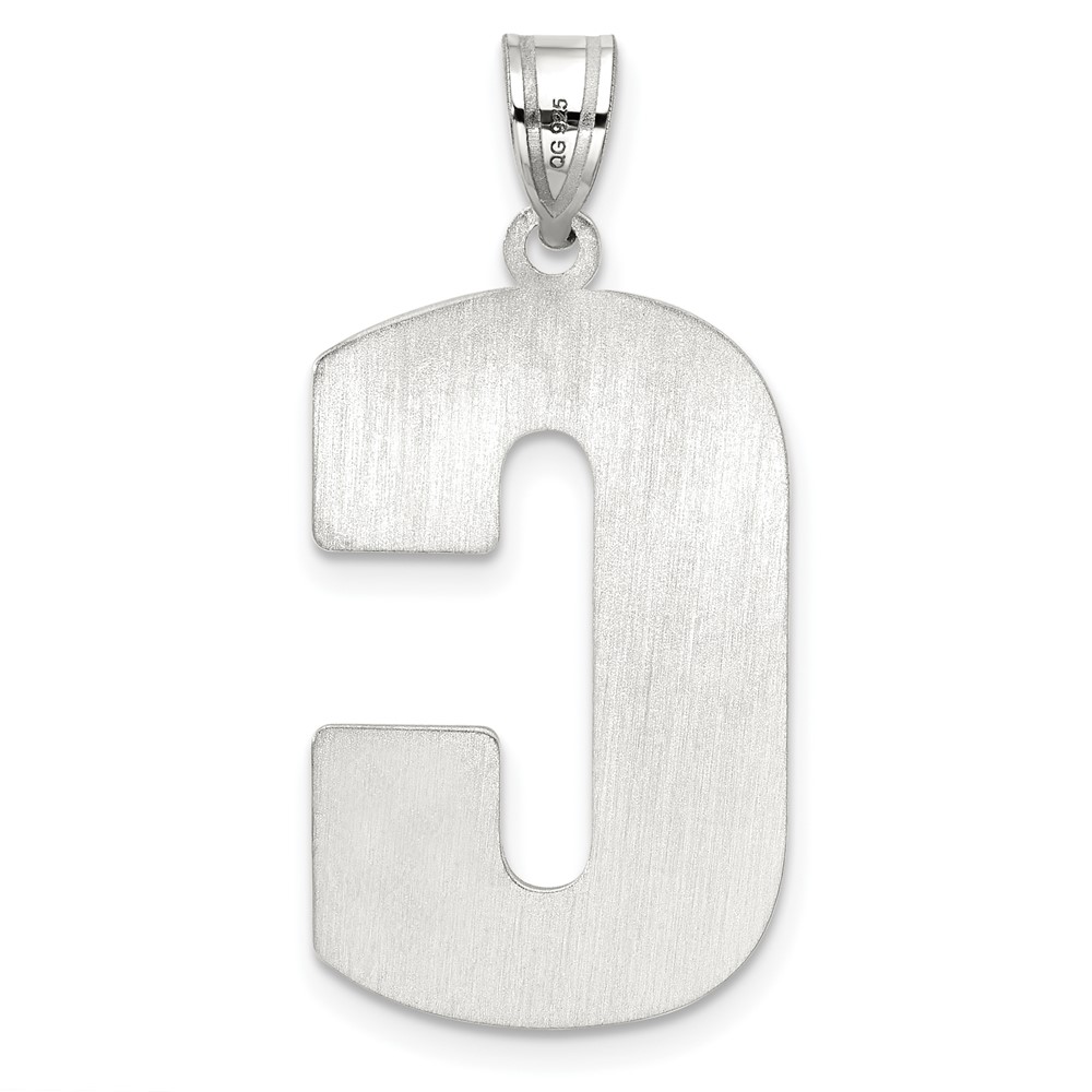 Sterling Silver Rhodium-plated Letter C Initial Pendant (QC2766C)