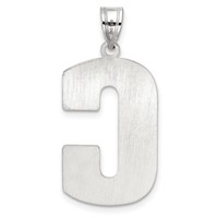 Sterling Silver Rhodium-plated Letter C Initial Pendant view 4