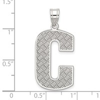 Sterling Silver Rhodium-plated Letter C Initial Pendant view 3