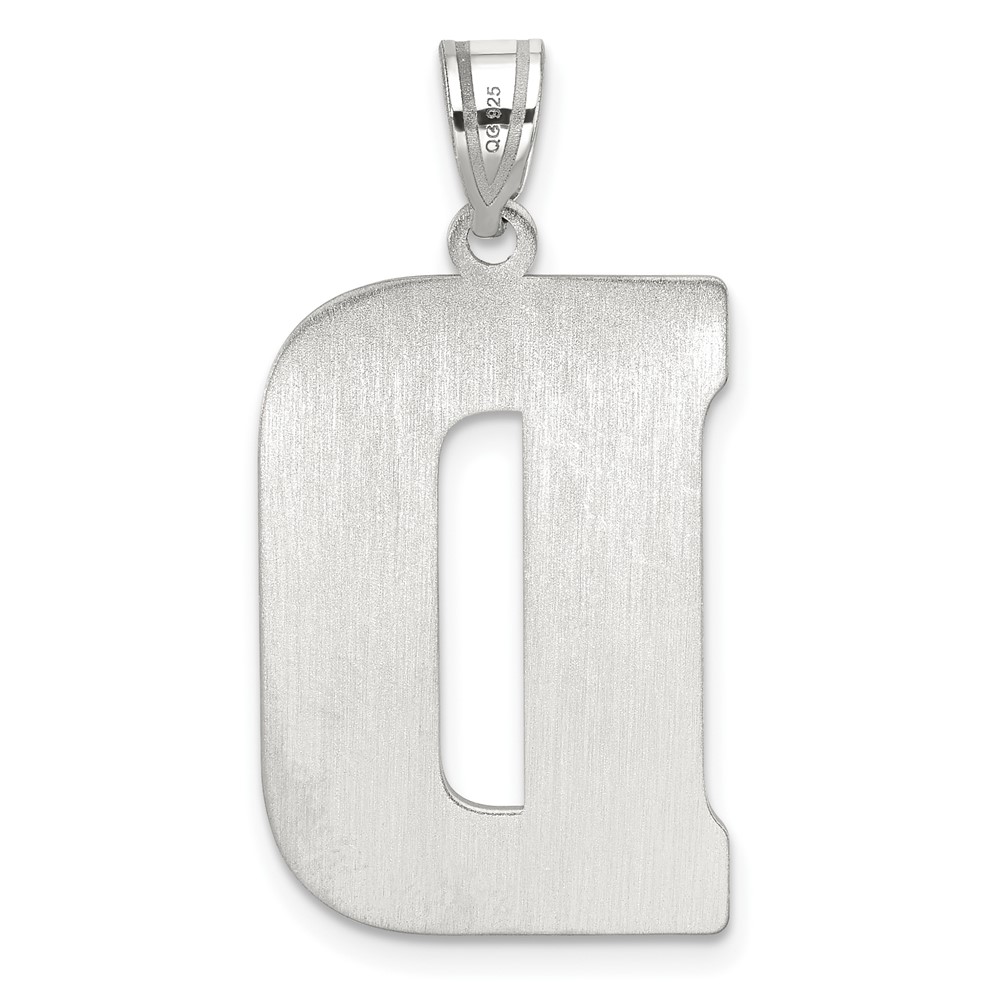 Sterling Silver Rhodium-plated Letter D Initial Pendant (QC2766D)