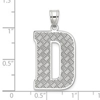 Sterling Silver Rhodium-plated Letter D Initial Pendant view 3