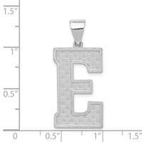 Sterling Silver Rhodium-plated Letter E Initial Pendant view 4