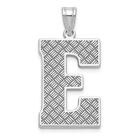 Sterling Silver Rhodium-plated Letter E Initial Pendant view 1