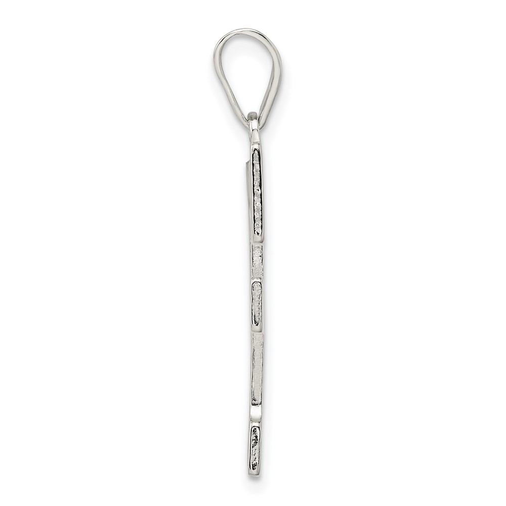 Sterling Silver Rhodium-plated Letter F Initial Pendant (QC2766F)