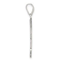 Sterling Silver Rhodium-plated Letter F Initial Pendant view 2