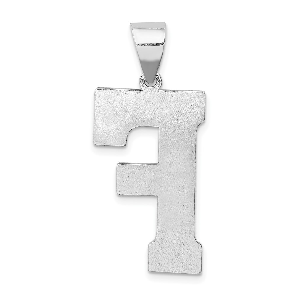 Sterling Silver Rhodium-plated Letter F Initial Pendant (QC2766F)