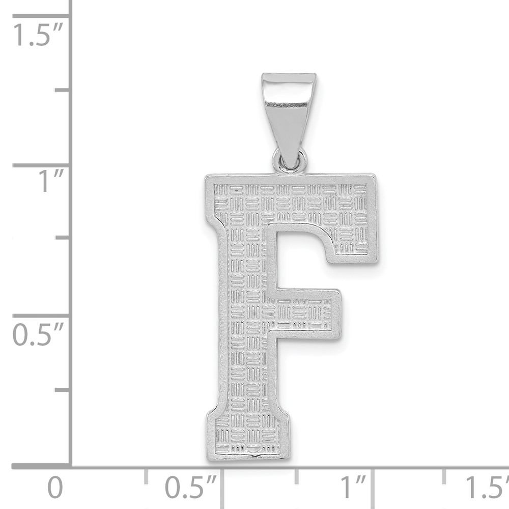 Sterling Silver Rhodium-plated Letter F Initial Pendant (QC2766F)