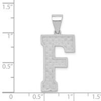 Sterling Silver Rhodium-plated Letter F Initial Pendant view 4
