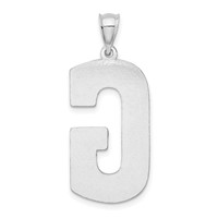 Sterling Silver Rhodium-plated Letter G Initial Pendant view 3