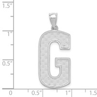 Sterling Silver Rhodium-plated Letter G Initial Pendant view 4