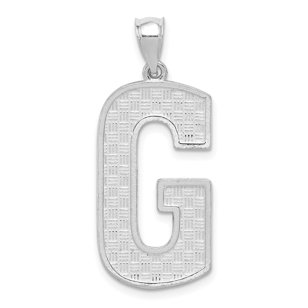 Sterling Silver Rhodium-plated Letter G Initial Pendant (QC2766G)