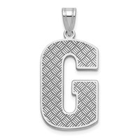 Sterling Silver Rhodium-plated Letter G Initial Pendant view 1