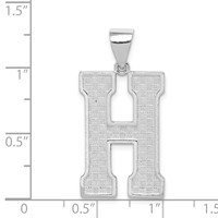 Sterling Silver Rhodium-plated Letter H Initial Pendant view 4