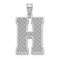 Sterling Silver Rhodium-plated Letter H Initial Pendant view 1