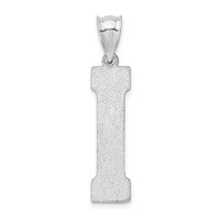 Sterling Silver Rhodium-plated Letter I Initial Pendant view 3