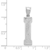 Sterling Silver Rhodium-plated Letter I Initial Pendant view 4