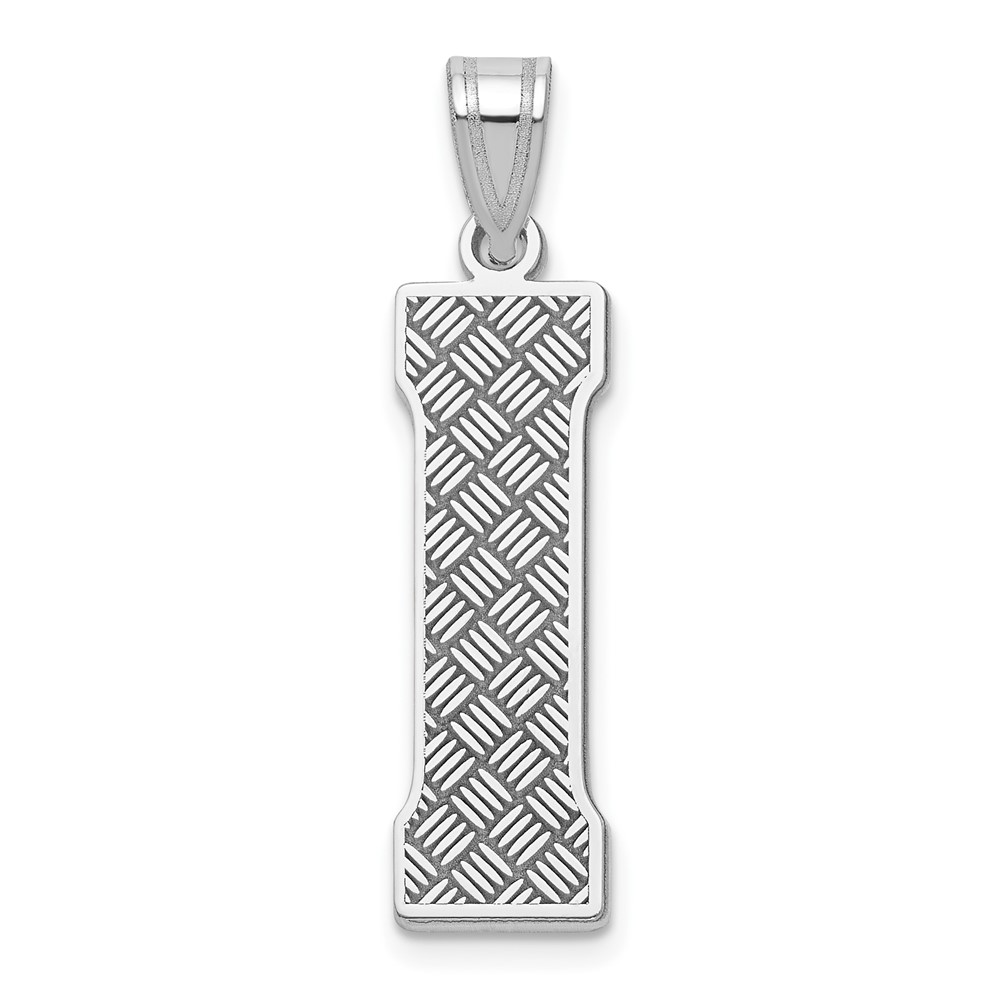 Sterling Silver Rhodium-plated Letter I Initial Pendant