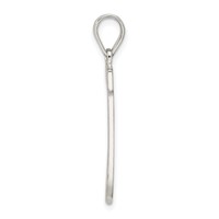 Sterling Silver Rhodium-plated Letter J Initial Pendant view 2