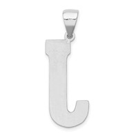 Sterling Silver Rhodium-plated Letter J Initial Pendant view 3