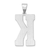 Sterling Silver Rhodium-plated Letter K Initial Pendant view 3