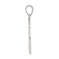 Sterling Silver Rhodium-plated Letter L Initial Pendant view 2