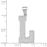 Sterling Silver Rhodium-plated Letter L Initial Pendant view 4