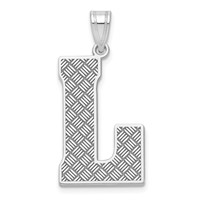 Sterling Silver Rhodium-plated Letter L Initial Pendant view 1