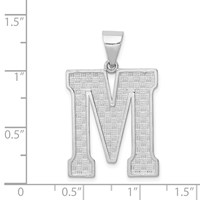Sterling Silver Rhodium-plated Letter M Initial Pendant view 4